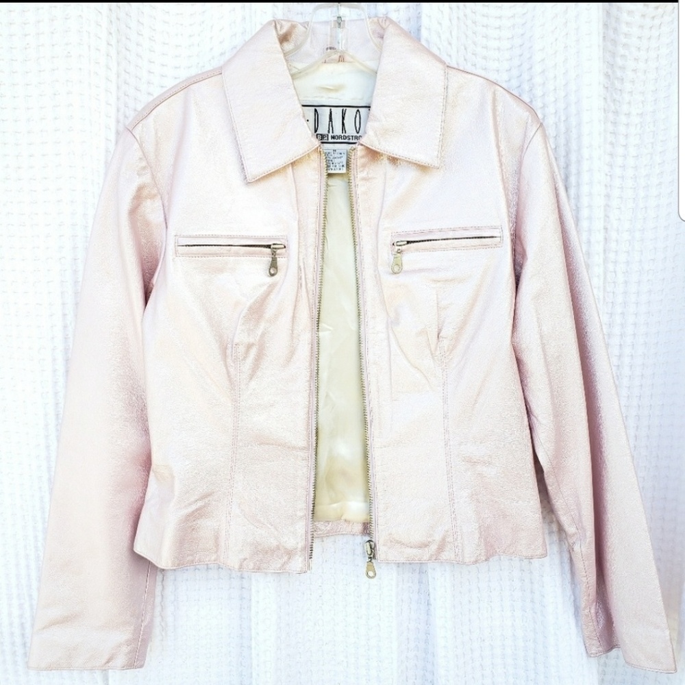 BB Dakota for Nordstrom leather jacket pink M UEC